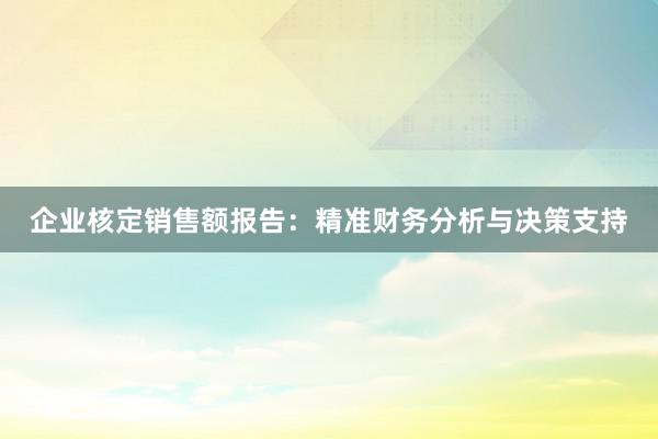 企业核定销售额报告：精准财务分析与决策支持